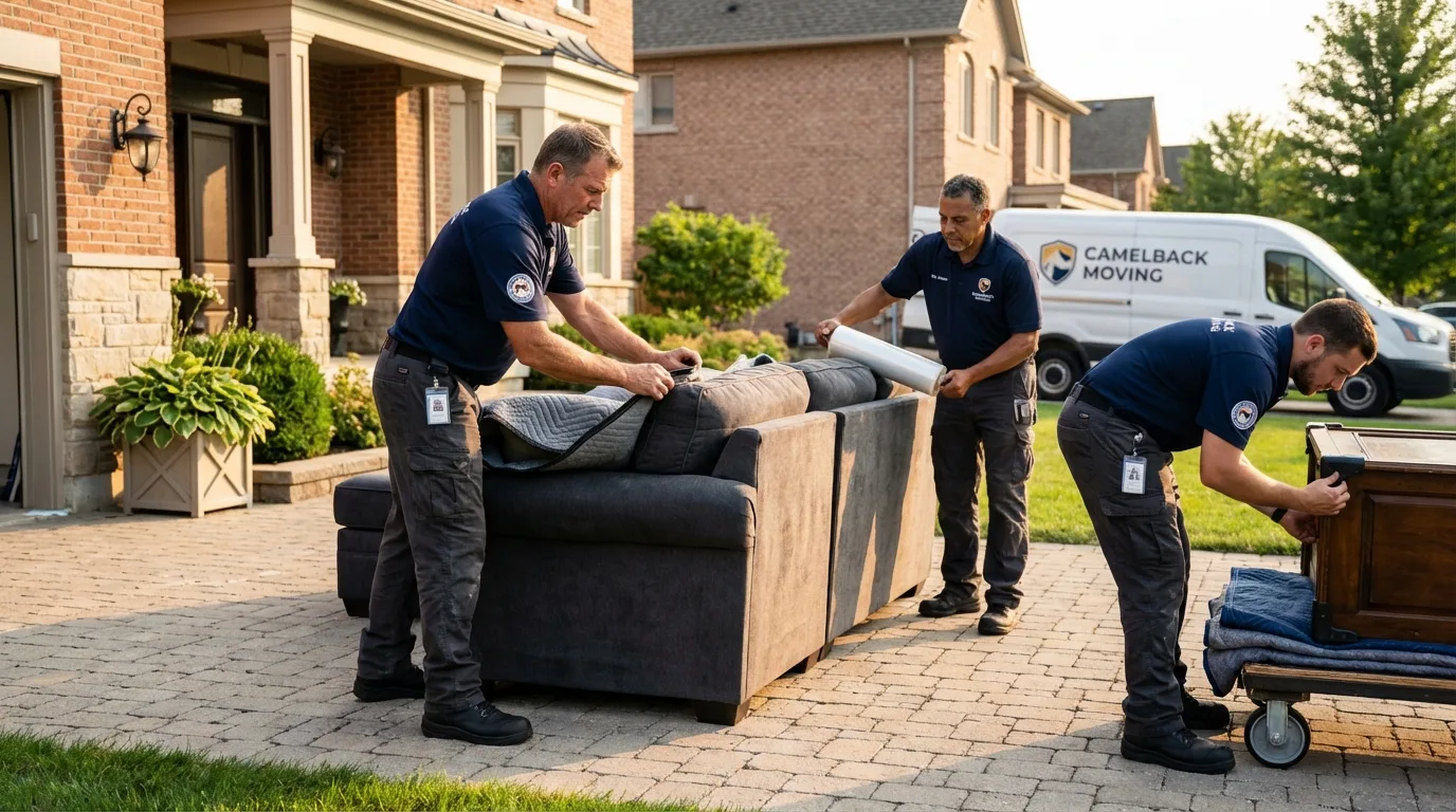 Large estate moving crew wrapping furniture in Port Charlotte, FL