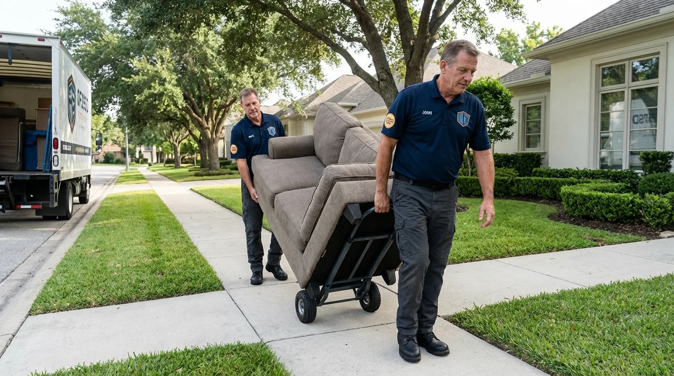 Local residential moving crew loading furniture in Port Charlotte, FL