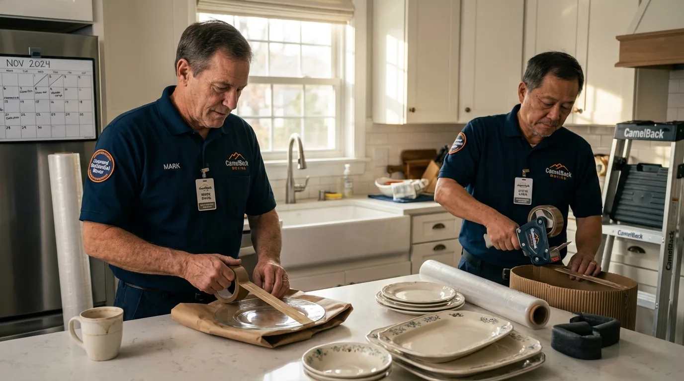 Professional crew packing kitchen dishware in Port Charlotte, FL
