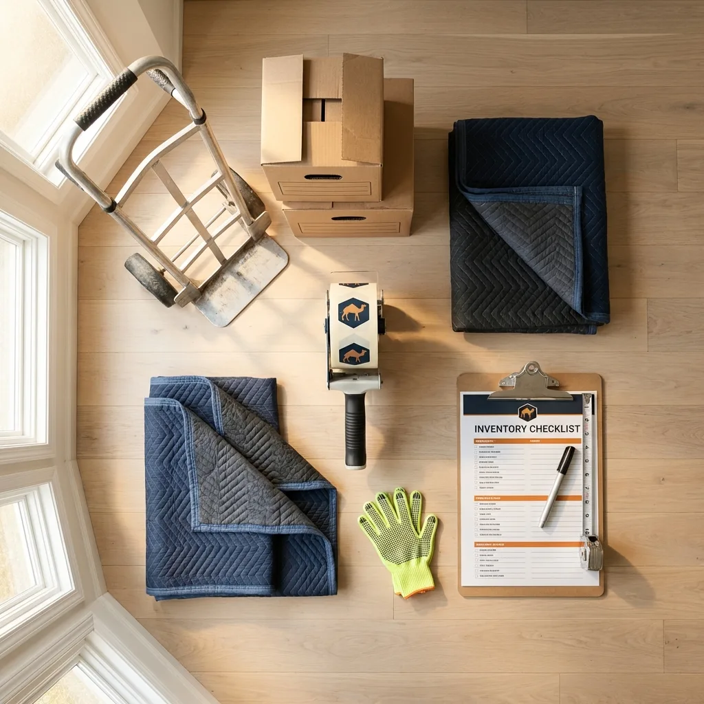 Professional moving supplies and packing materials layout for Port Charlotte residential relocations